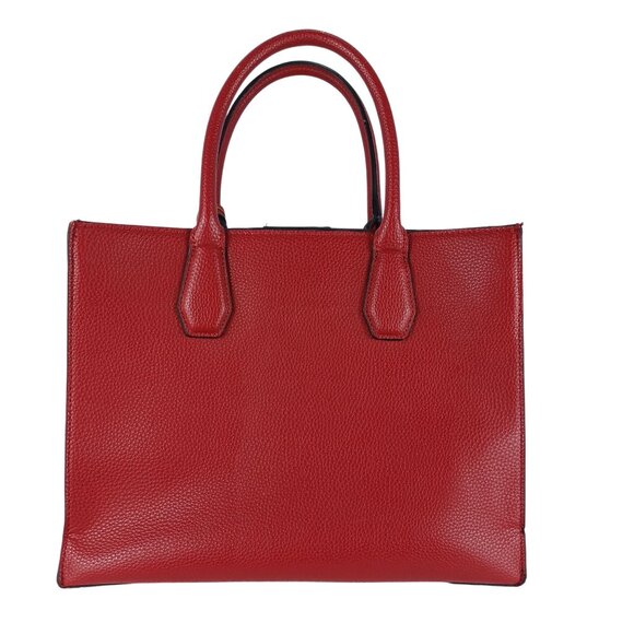 Nine West Tote Bag Satchel Purse Ruby Red Pebble Vegan Women's Medium - Picture 2 of 11